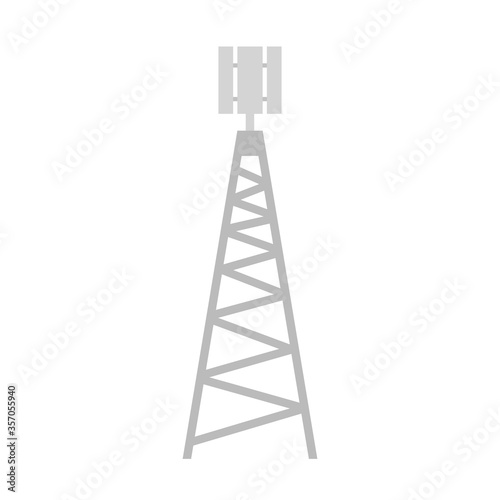 5G antenna tower flat vector illustration. Telecommunication technology.