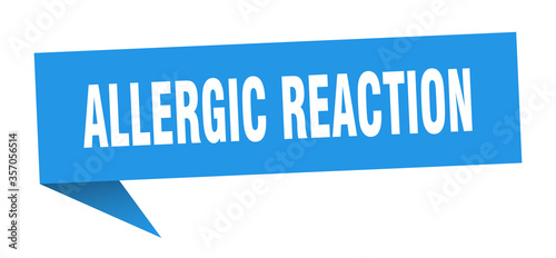 allergic reaction banner. allergic reaction speech bubble. allergic reaction sign