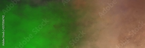 beautiful abstract painting background texture with forest green and pastel brown colors and space for text or image. can be used as header or banner