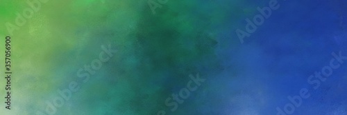 beautiful abstract painting background graphic with teal blue, dark sea green and blue chill colors and space for text or image. can be used as horizontal header or banner orientation