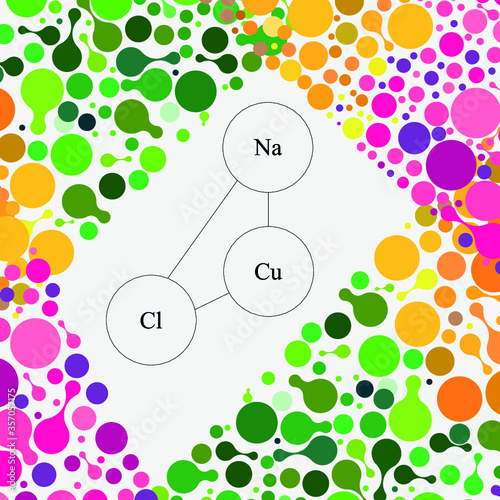 vector bright molecules on a light background.