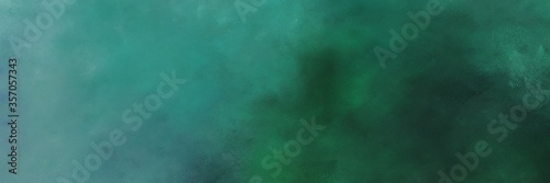 beautiful abstract painting background texture with sea green, cadet blue and dark slate gray colors and space for text or image. can be used as horizontal background texture