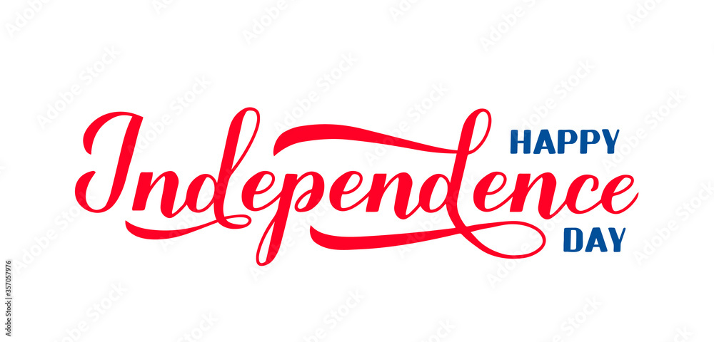 Happy Independence Day calligraphy hand lettering isolated on white. 4th of July celebration poster. Easy to edit template for logo design, greeting card, banner, flyer, sticker, etc. Happy Independence Day calligraphy hand lettering isolated on white. 4th of July celebration poster. Easy to edit template for logo design, greeting card, banner, flyer, sticker, etc.