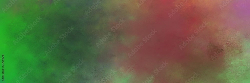 beautiful vintage abstract painted background with pastel brown and forest green colors and space for text or image. can be used as horizontal background texture