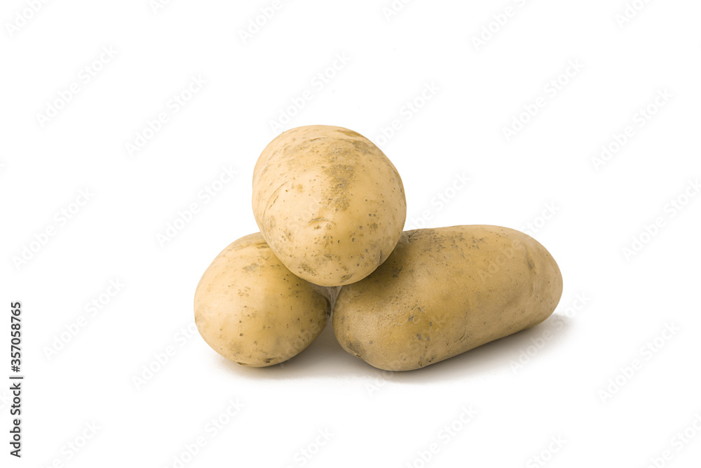 potatoes on a white background potatoes on a white background