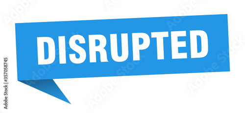 disrupted banner. disrupted speech bubble. disrupted sign