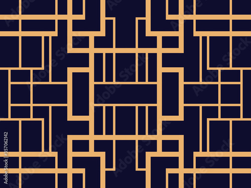 Art deco seamless pattern. Linear geometric art of the 20s in retro style. Vector illustration