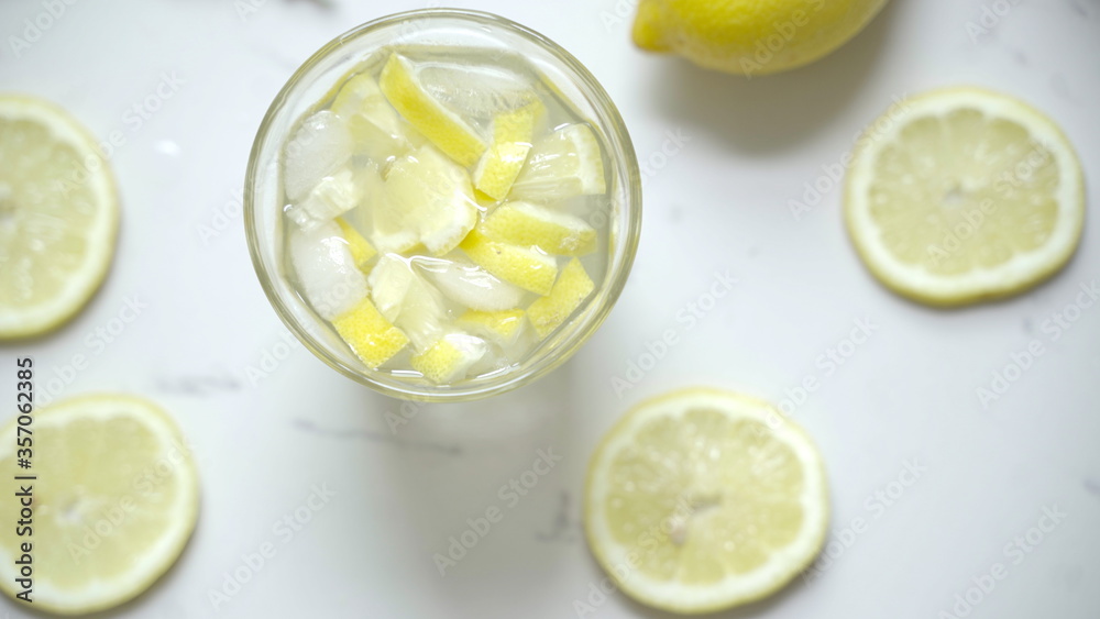 Iced homemade lemonade. Iced homemade lemonade.