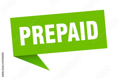 prepaid banner. prepaid speech bubble. prepaid sign