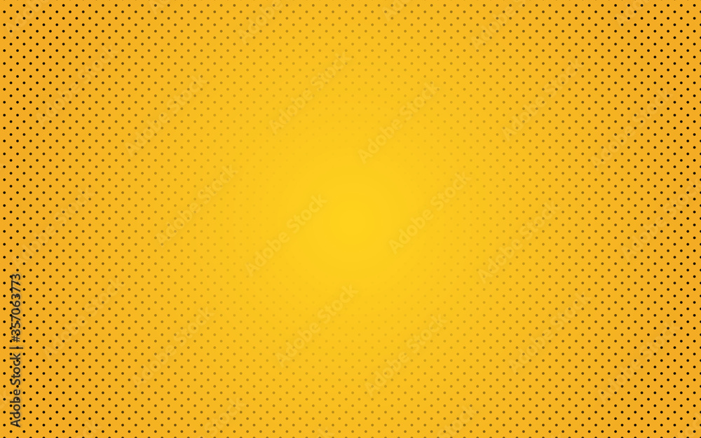 Yellow background with dotted gradient. Yellow abstract background, texture with dotted elements, vector illustration.