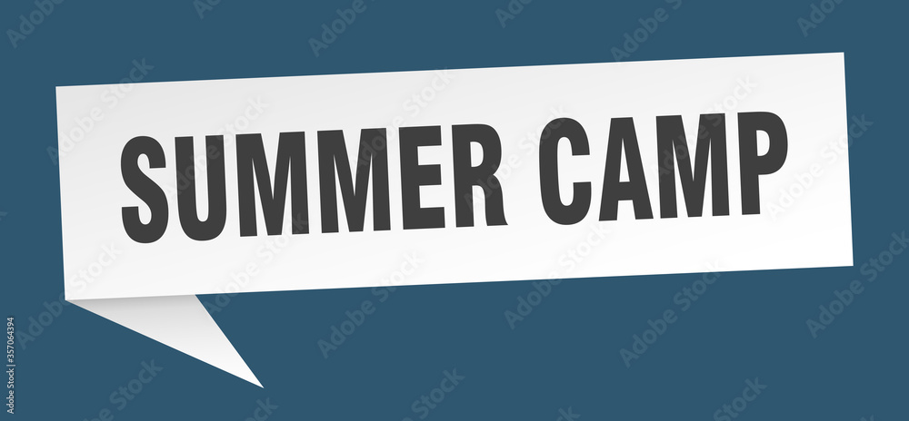 summer camp banner. summer camp speech bubble. summer camp sign