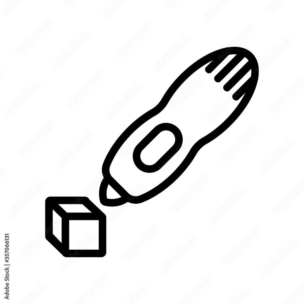 3d pen construction square icon vector. 3d pen construction square sign. isolated contour symbol illustration 3d pen construction square icon vector. 3d pen construction square sign. isolated contour symbol illustration