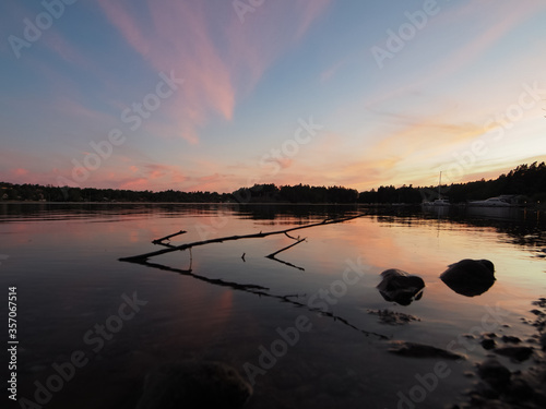 sunset over the shore