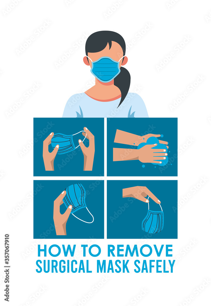 how to remove the surgical mask covid19 infographic