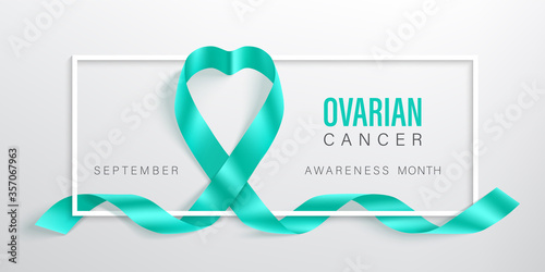 Ovarian Cancer awareness month vector banner