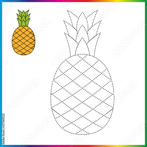  connect the dots and coloring page. Worksheet - game for kids. Restore dashed line - trace game for children. puzzle game