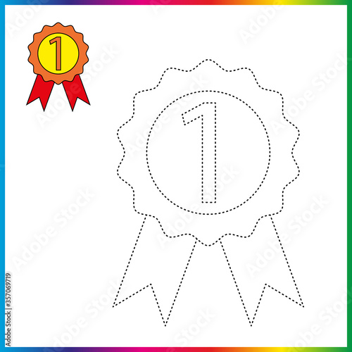  connect the dots and coloring page. Worksheet - game for kids. Restore dashed line - trace game for children. puzzle game
