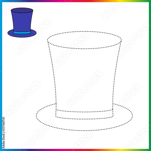  connect the dots and coloring page. Worksheet - game for kids. Restore dashed line - trace game for children. puzzle game