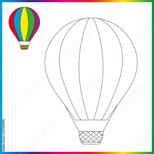  connect the dots and coloring page. Worksheet - game for kids. Restore dashed line - trace game for children. puzzle game