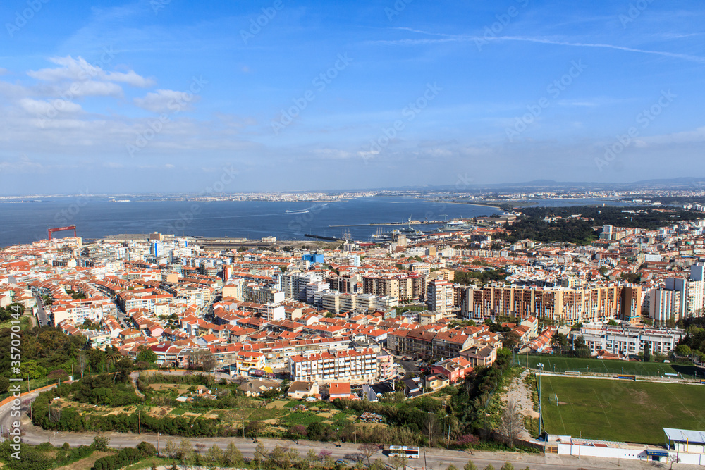view of the city of Almada, Lisbon area