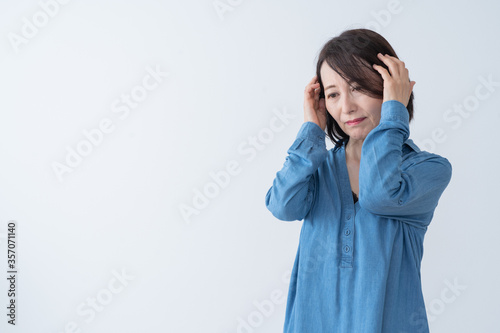 Obraz na płótnie ミドル　シニア女性　ポートレート