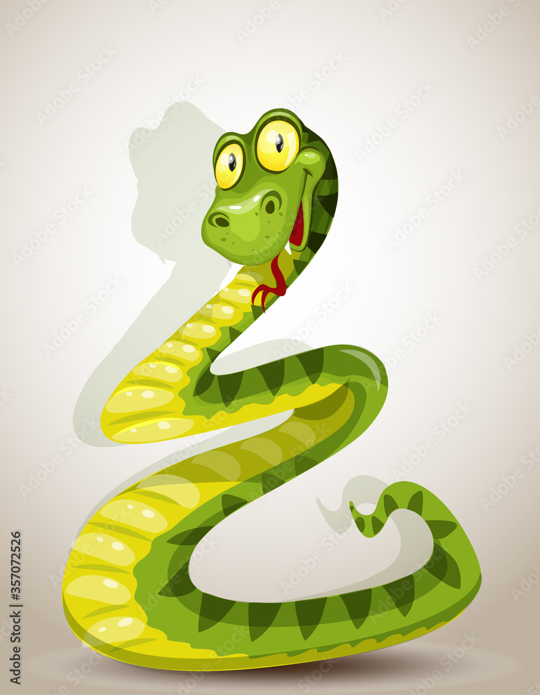 Cute snake bent in the form of a Christmas tree Cute snake bent in the form of a Christmas tree