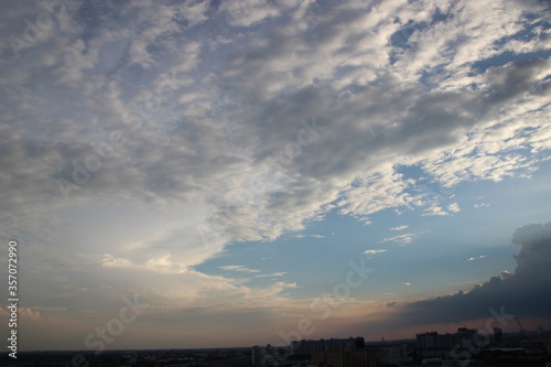 evening sky with dark cloudy 