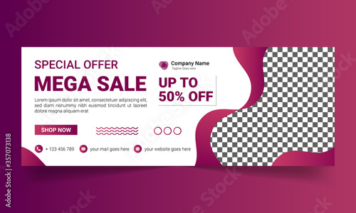 Modern Abstract Colorful Mega Sale Banner Design Vector