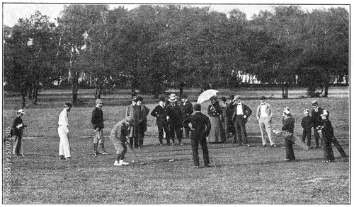 Golf. Illustration of the 19th century. White background.