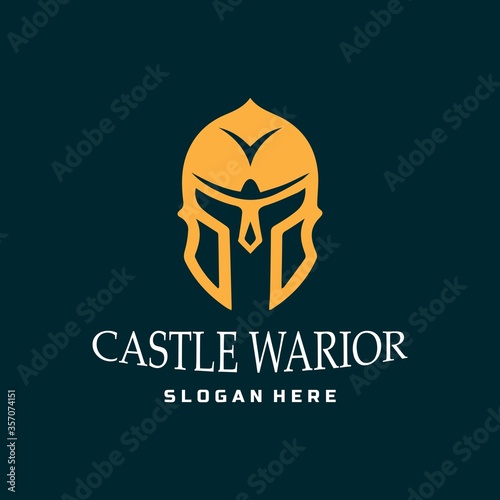 Castle warrior logo template. Logo of the royal knight. Palace warriors