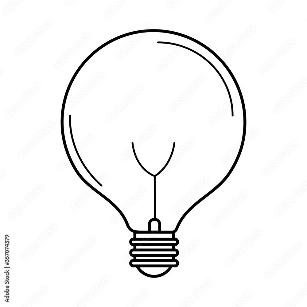 electric light bulb, round lamp, eco idea metaphor, isolated icon line style electric light bulb, round lamp, eco idea metaphor, isolated icon line style