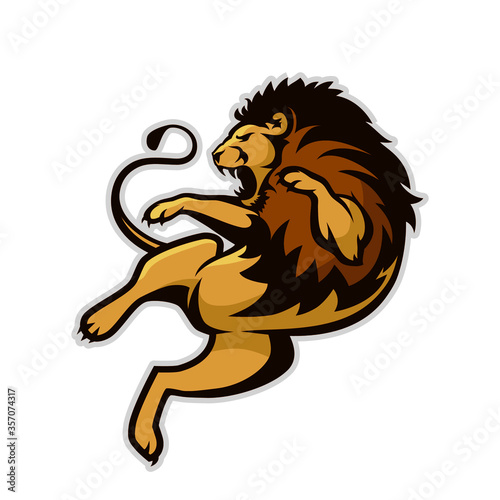 illustration of cartoon lion - vector