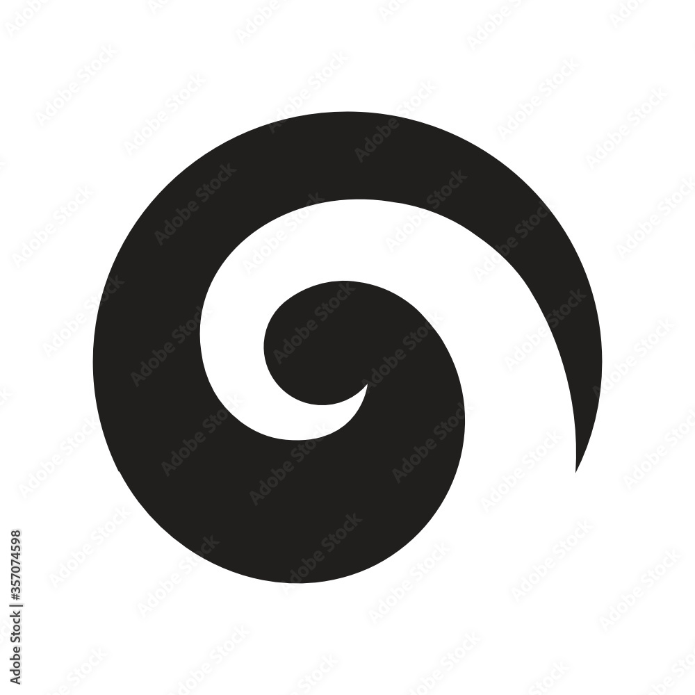Koru, Maori symbol, spiral shape based on silver fern frond Koru, Maori symbol, spiral shape based on silver fern frond