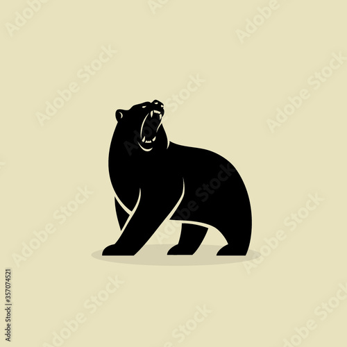 silhouette of bear - vector illustration