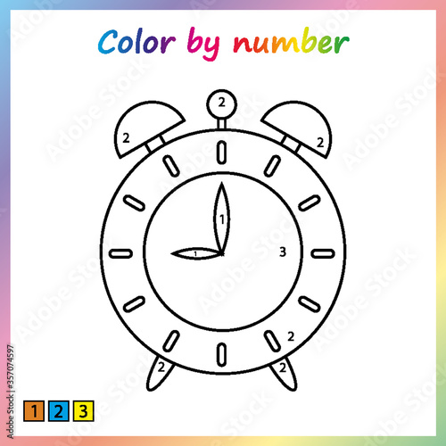 Worksheet for education. painting page, color by numbers.  Game for preschool kids.