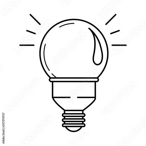 bright lamp, electric light bulb, eco idea metaphor, isolated icon line style photo