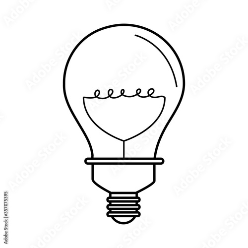 electric light bulb, round lamp, eco idea metaphor, isolated icon line style photo