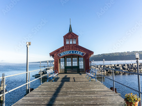 Pier house on Seneca Lake, Watkins Glen, New York