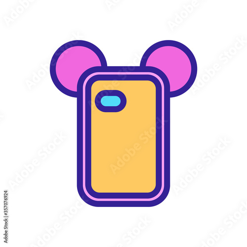 phone case with mouth ears icon vector. phone case with mouth ears sign. isolated color symbol illustration