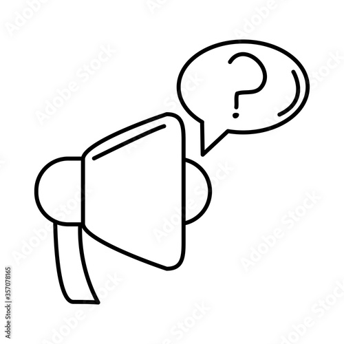 alzheimer disease, speaker question mark, decrease in mental human ability line style icon