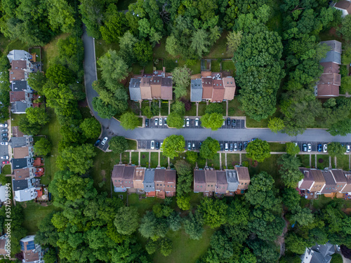 Tableau sur toile Aerial view of a suburban neighborhood in North Potomac, Montgomery County, Maryland