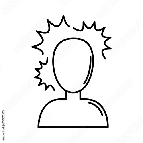 alzheimer disease, character apathy, decrease in mental human ability line style icon