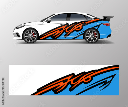graphic abstract racing designs for vehicle Sticker vinyl wrap. Car decal vector