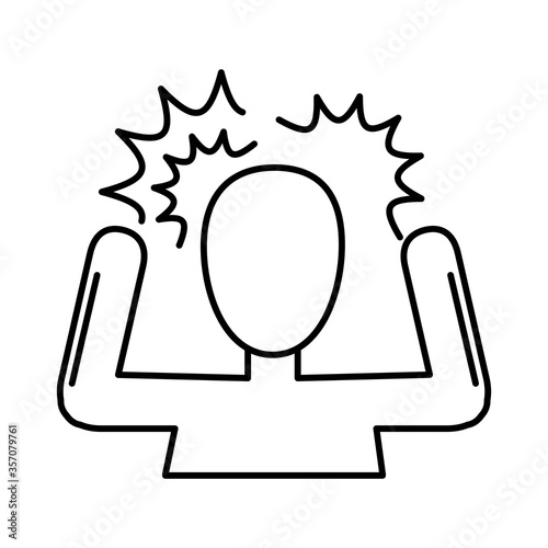 alzheimer disease, character confusion, decrease in mental human ability line style icon