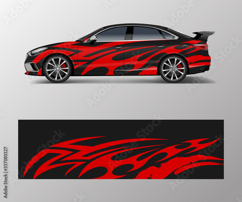 Abstract Sport racing car wrap decal and sticker design. vector eps10 format.