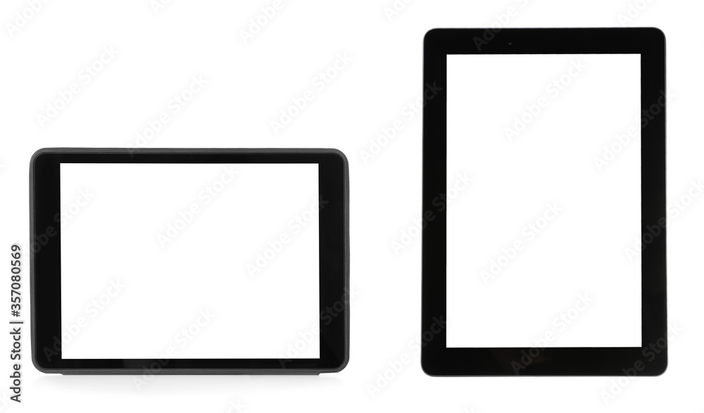 Tablet computers on white background. Mockup for design Tablet computers on white background. Mockup for design