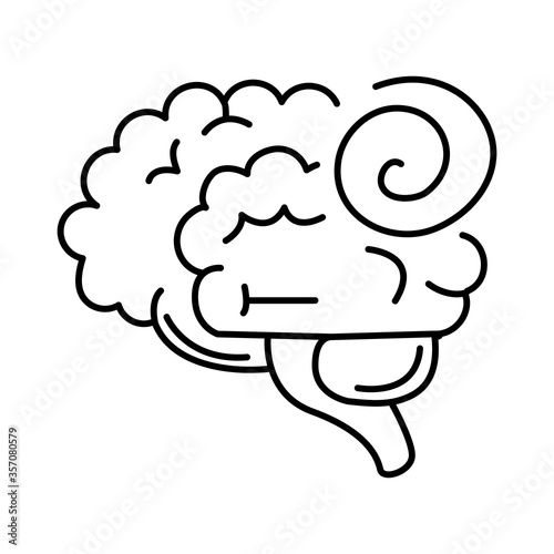 alzheimer disease, incoordination function brain, decrease in mental human ability line style icon