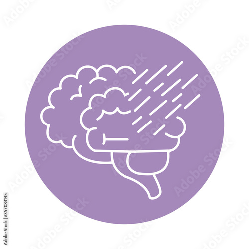 alzheimer disease, mental disorder decrease in human memory ability color block style icon