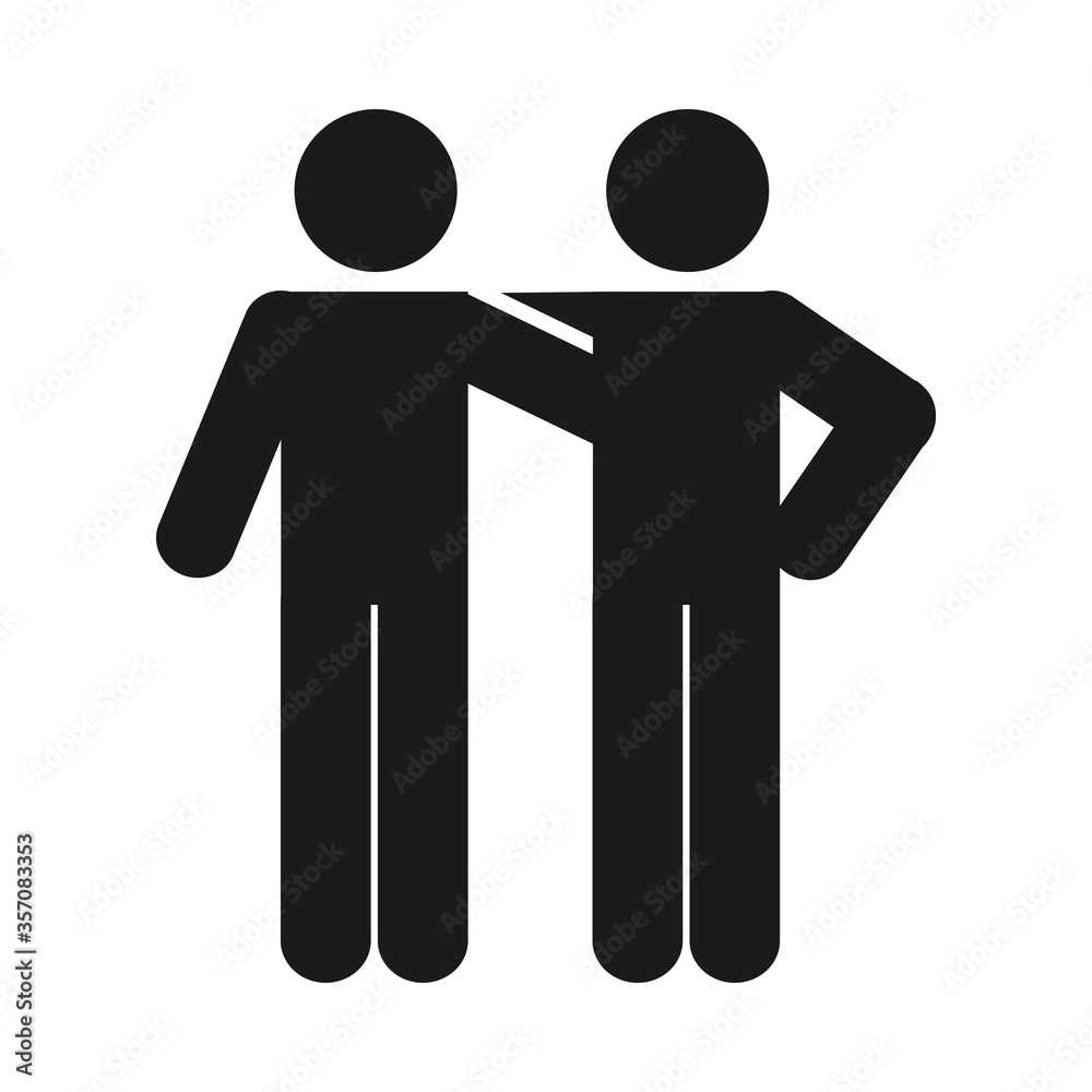 pictogram men embraced icon, silhouette style pictogram men embraced icon, silhouette style