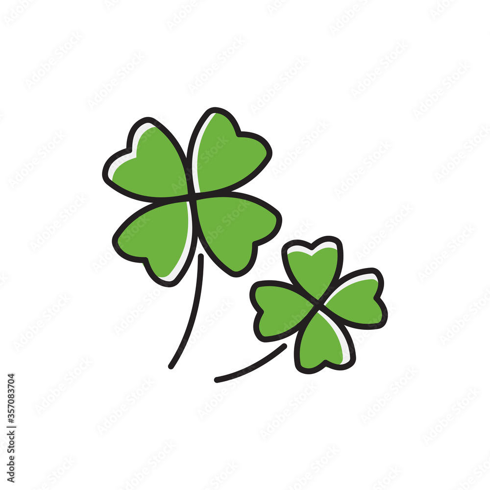 Leaf clover vector icon symbol isolated on white background